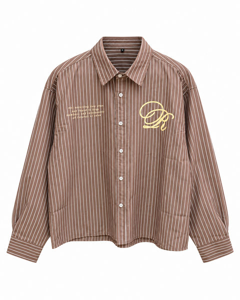 RARE LINES BUTTON DOWN CHOCOLATE